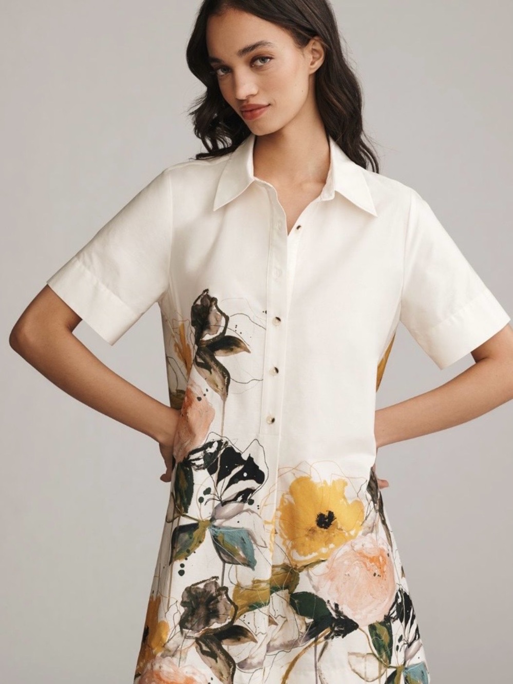 Anthropologie Pollie Short Sleeve Swing Tunic mini dress